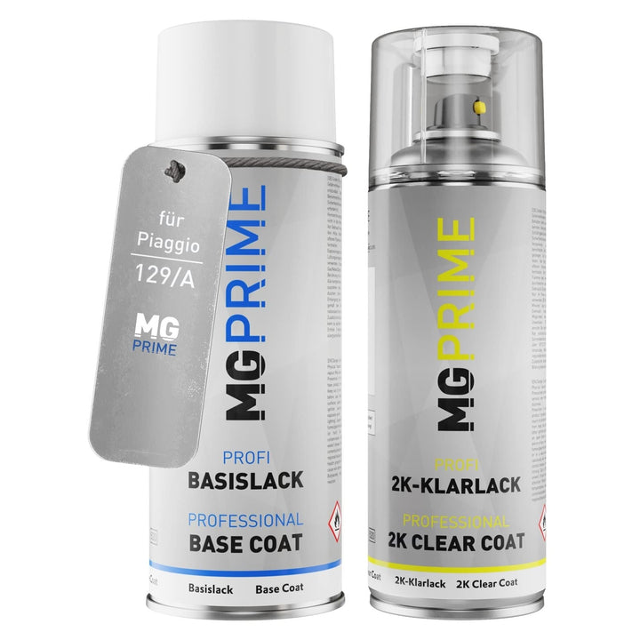 MG PRIME Autolack 2K Spraydosen Set für Piaggio 129/A Marrone Crete Senese Metallic/Creta Sense Meta