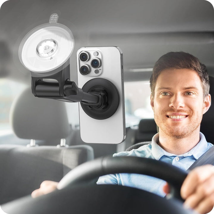 APPS2Car Handyhalterung Auto Magsafe, Scheibe Saugnapf Armaturenbrett Magnetische iPhone Halterung A