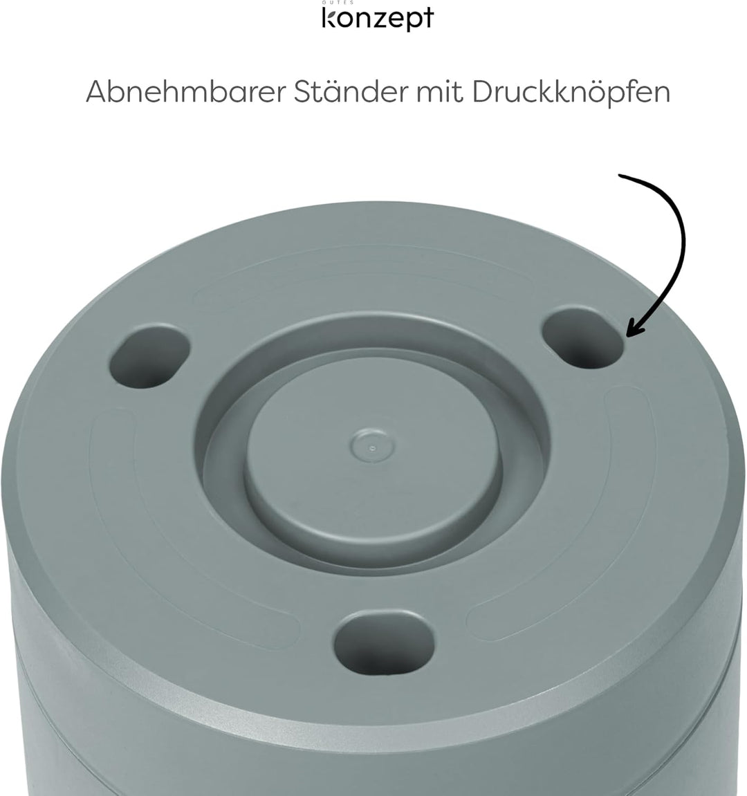 KONZEPT Blumentopf mit Untersetzer 38 cm - grosser Übertopf aus Kunststoff für Zimmerpflanzen, moder