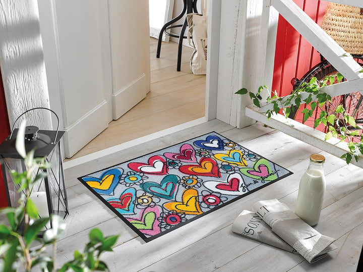 wash+dry Fussmatte, With Love, all things are possible 50x75 cm, innen und aussen, waschbar
