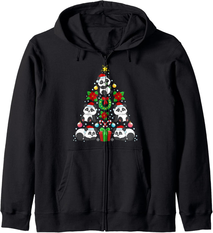 Panda Weihnachtsbaum Weihnachten Pandabär Geschenk Kapuzenjacke