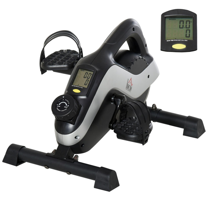 HOMCOM Mini Heimtrainer Pedaltrainer für Beintraining Pedal-Trainer mit LCD-Display Befestigungsgurt
