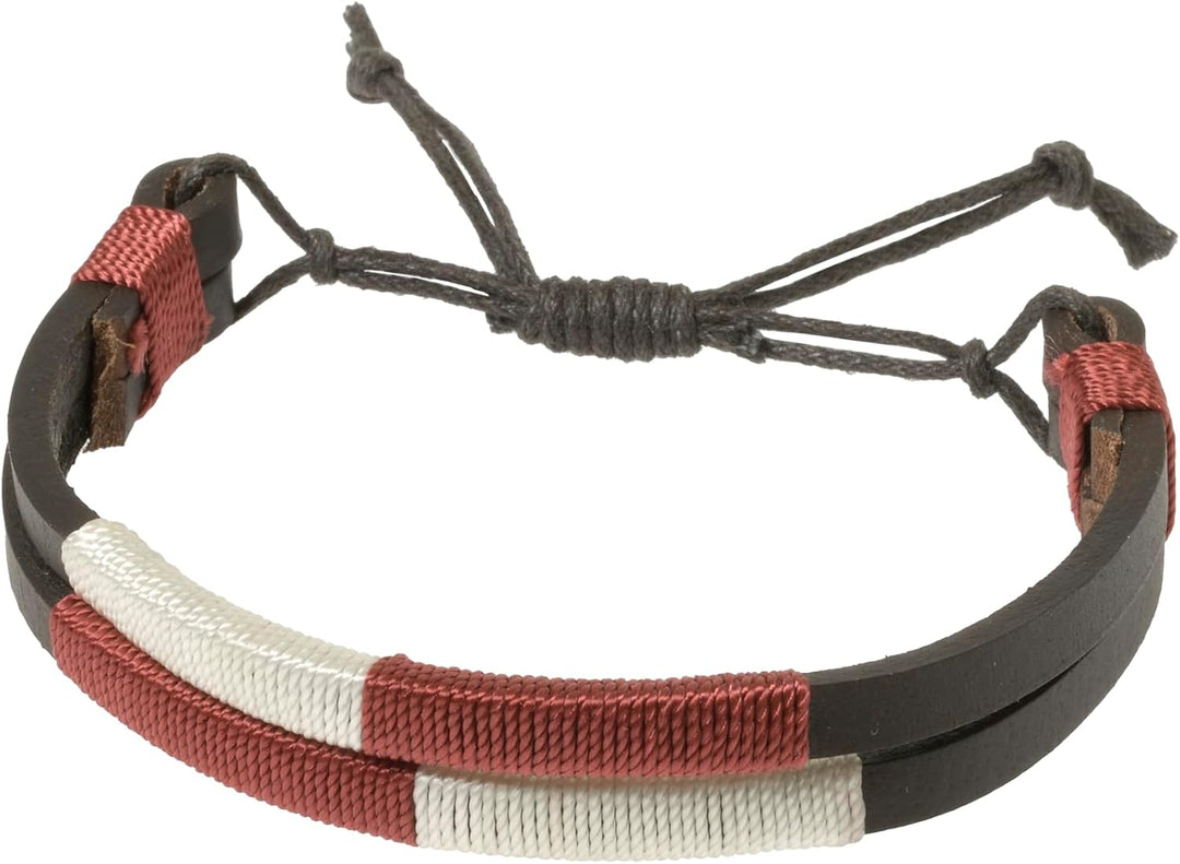 PELPE Argentinischer Ledergürtel mit passender Schnur und Lederarmband. Auf Leder gestickter Gürtel