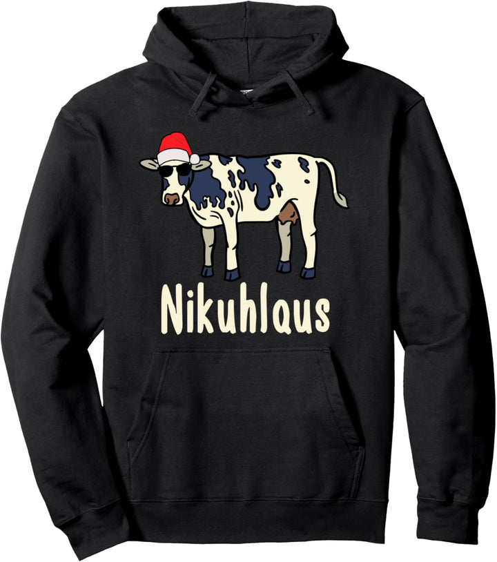 Lustiges Nikuhlaus Weihnachten Nikolaus Kuh Wortspiel Pullover Hoodie