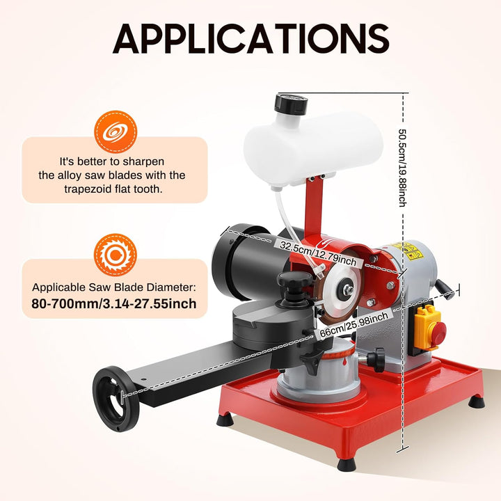 370W Schärfmaschine für 80-700mm Sägeblätter, Nass Kreissägeblattschärfer, Sägeblattschärfgerät, Kre