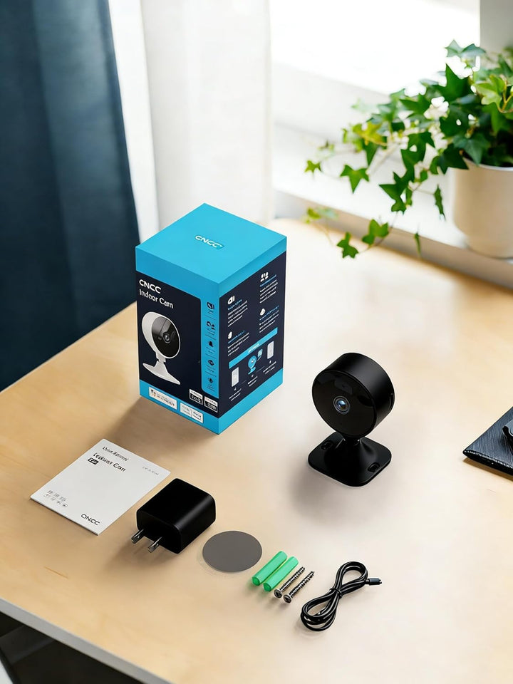 GNCC 2-Pack überwachungskamera Innen mit Nachtsicht, 1080P HD WLAN Indoor Kamera, Zwei-Wege-Audio, P