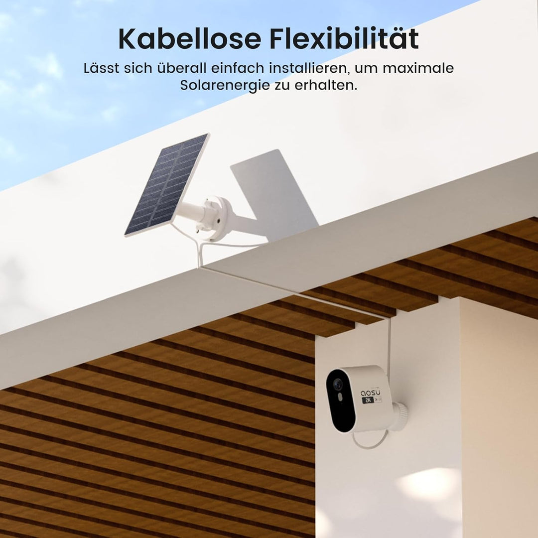 aosu 2K 3MP UHD Überwachungskamera Aussen Solar Akku 4 Cam Kit & 3K 5MP Überwachungskamera Aussen Ka