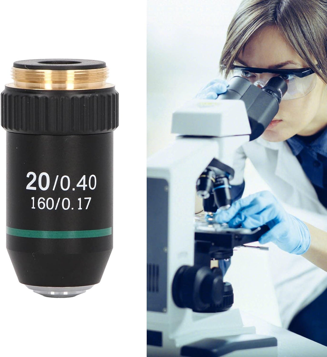 Achromatisches Mikroskopobjektiv 20X Mikroskop-Objektivobjektiv-Schnittstelle 20,2 Mm Messing verchr