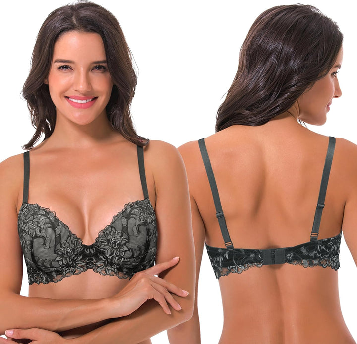 Curve Muse Damen Bügel Übergrösse Hochdrücken Fügen Sie 1 und eine halbe Tasse Spitzen-BHS hinzu 70E