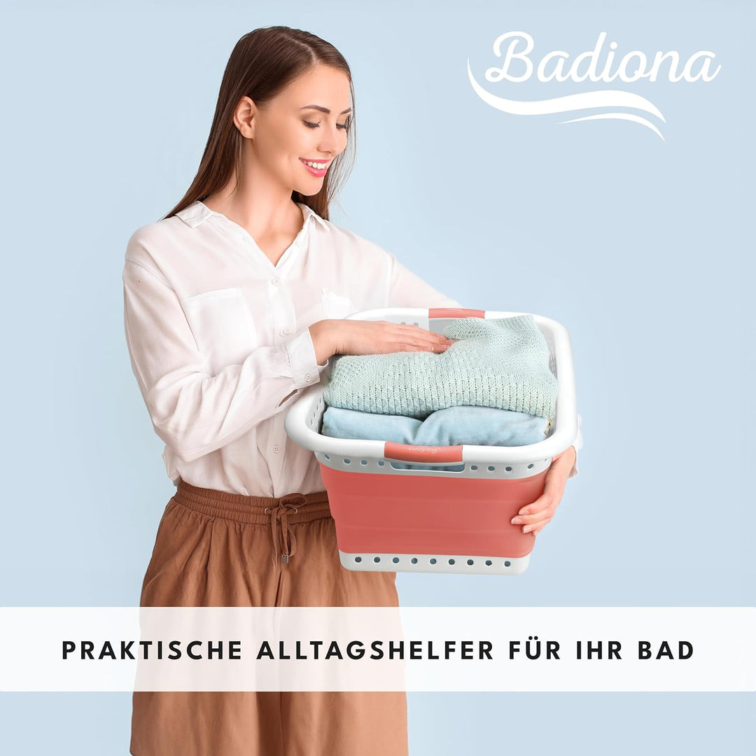 2er Set Wäschekorb faltbar - 36 Liter & Universelle Nutzung I Zusammenklappbarer faltbarer Wäschekor