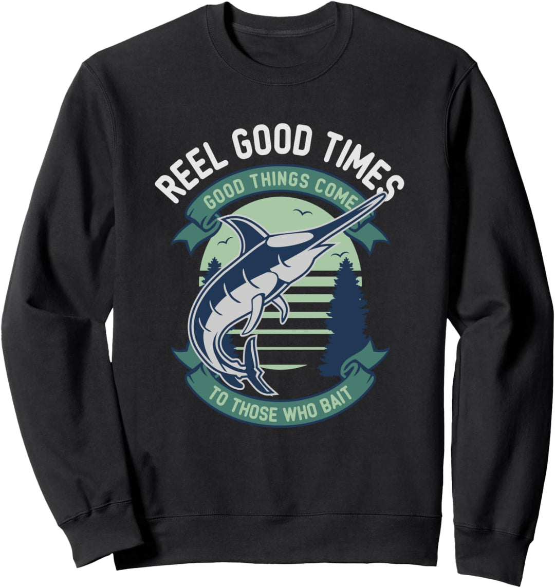 Fischergeschenk Retro-Fischköder im Freien Rolle Gute Zeiten Sweatshirt