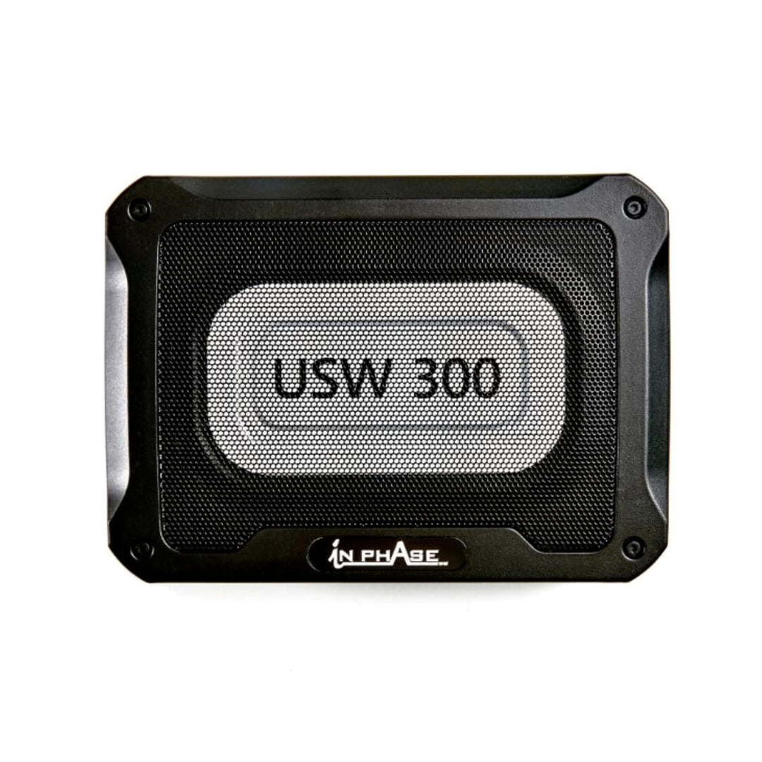 In Phase Car Audio USW300 300 W Ultraflaches, kompaktes aktives Subwoofersystem für den Untersitz, A