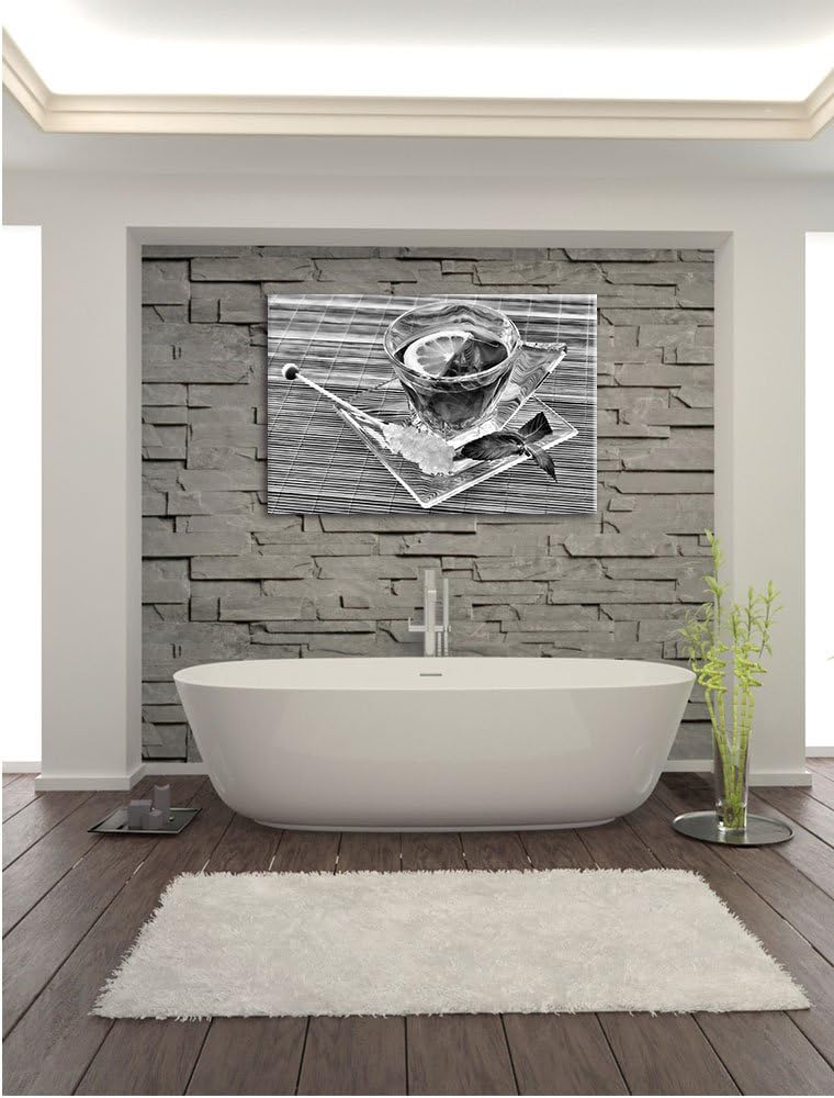 Pixxprint Tasse Tee mit Minze als Leinwandbild/Grösse: 100x70 / Wandbild/Kunstdruck/fertig bespannt,