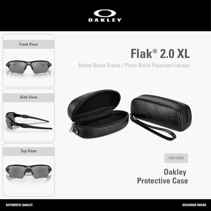 Oakley Sonnenbrille Flak 2.0 XL 59 Schwarz (Polished Black/Prizmblackpolarized), 59 Schwarz (Polishe