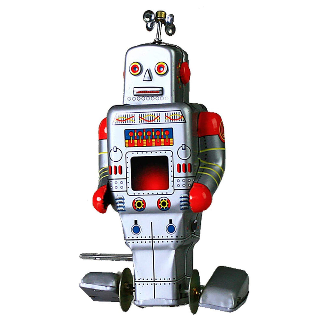 ROBOTER Zinn Spielzeug Wind Up Vintage Repro NEUE Kindergarten MS372