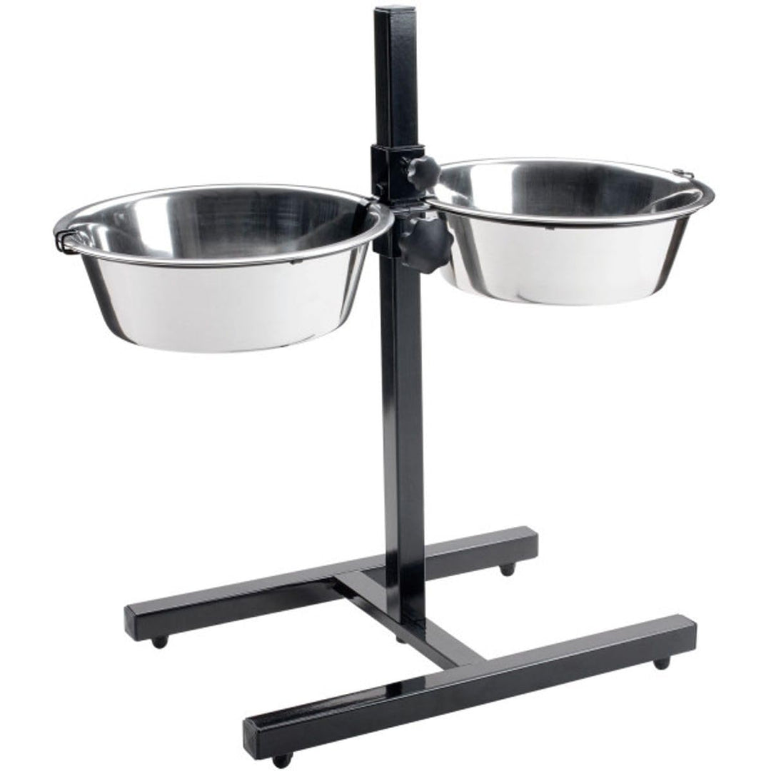 HUNTER BASIC Hundebar Edelstahlnäpfe, höhenverstellbar, 2 x 1,8 l, silber, 2 x 1,8 l