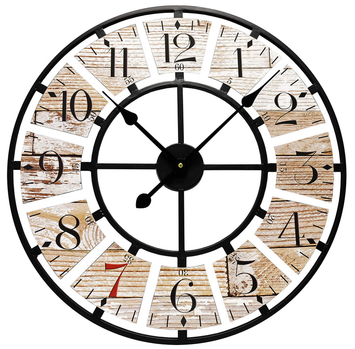 Technoline WT1611 grosse, analoge Wanduhr WT 1611, quarz, technoline,Metall/MDF, braun, Ø 58 cm