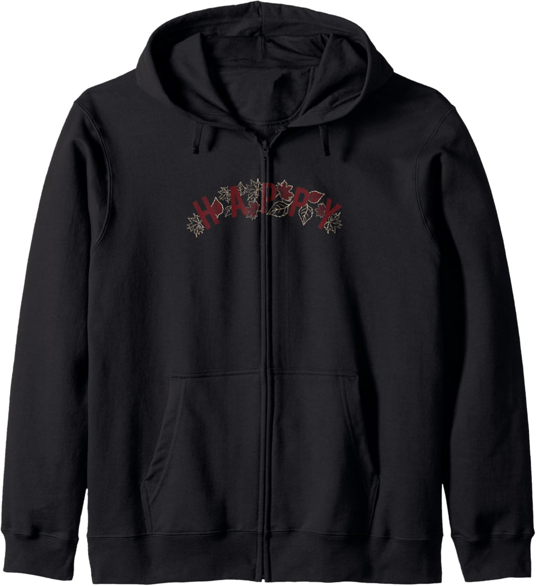 Fall Happy Leaf Text Kapuzenjacke