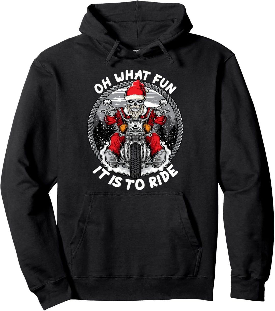 Oh What Fun It Is To Ride Weihnachten Santa Motorrad Pullover Hoodie