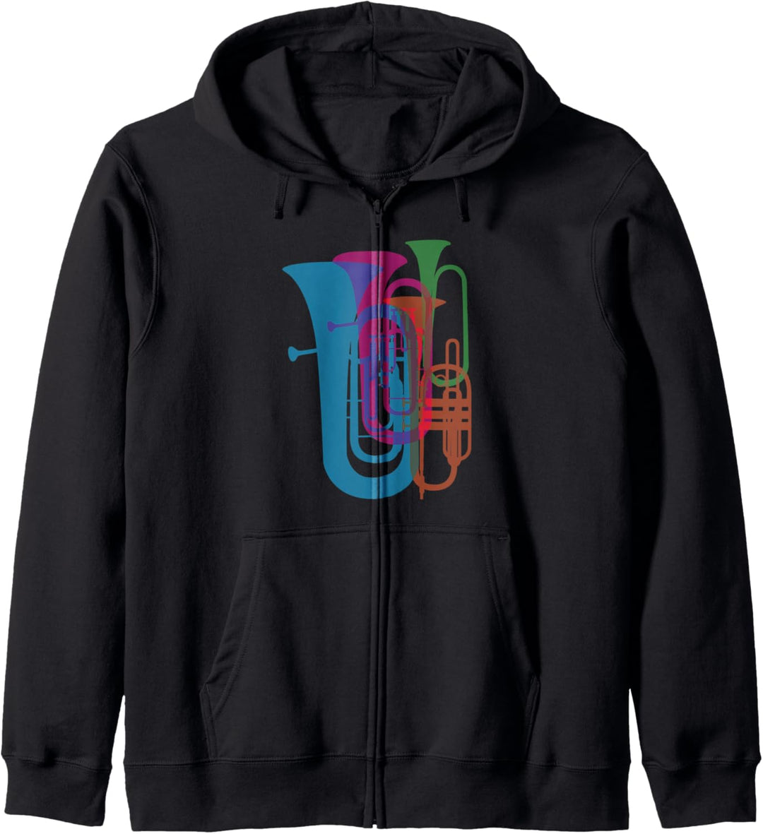Buntes Tuba Messinginstrument Lustiges Geschenk T Shirt Kapuzenjacke