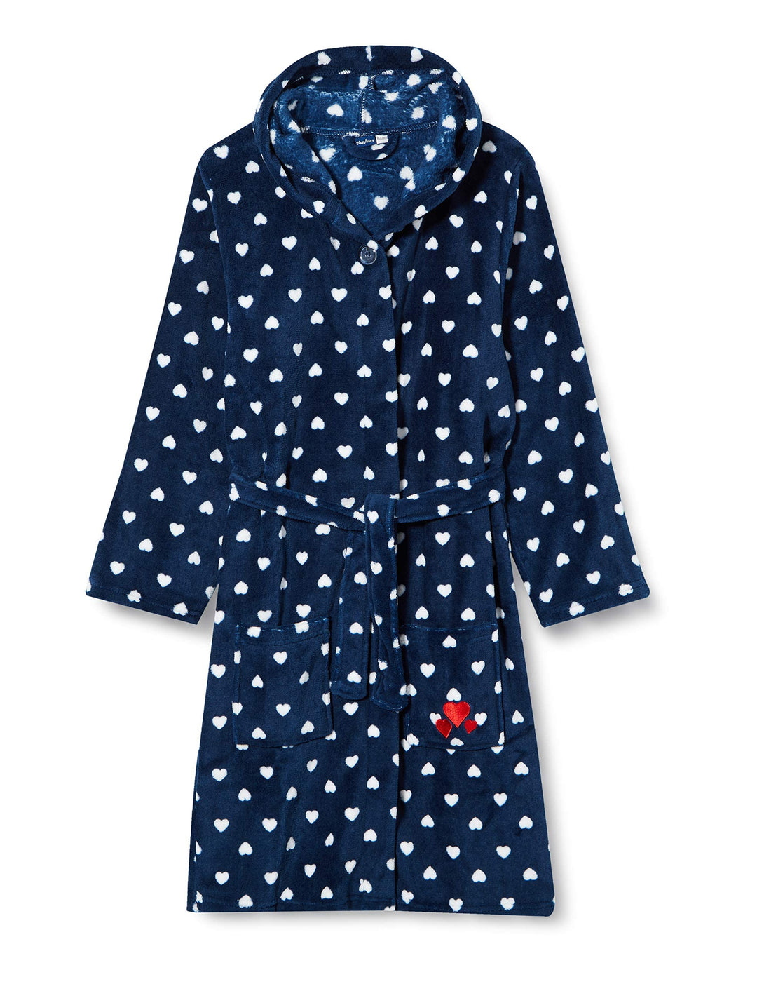 Playshoes Unisex Kinder Fleece-Bademantel Morgenmantel 122-128 Herzchen, 122-128 Herzchen