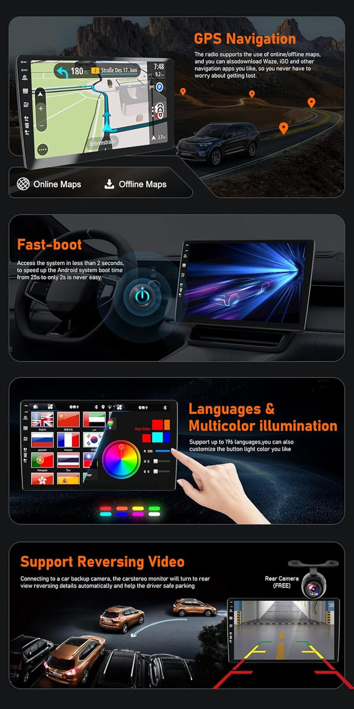JOYX Android 13 IPS Autoradio Passt für Ford S-Max (2007-2008) - Eingebautes CarPlay Android Auto -