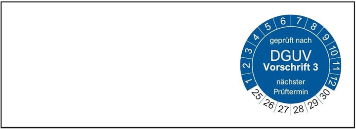 50 Kabelprüfplaketten DGUV V3 - blau - 25 x 70 mm - 2025-2030 - nachhaltig (50 Stück, blau) 50 Stück