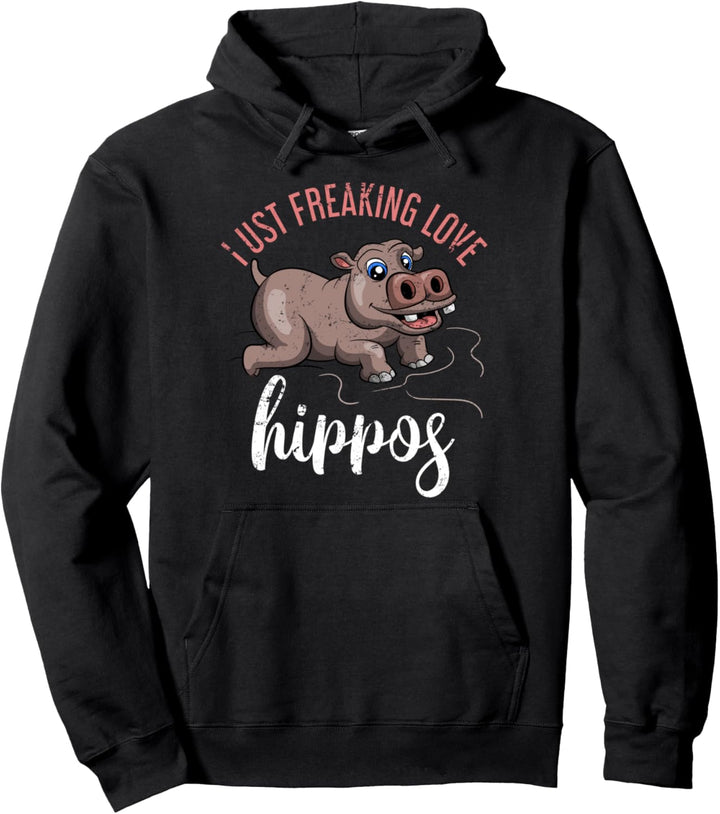 Ich liebe Hippos wie verrückt Lustiges Geschenk Nilpferd Pullover Hoodie