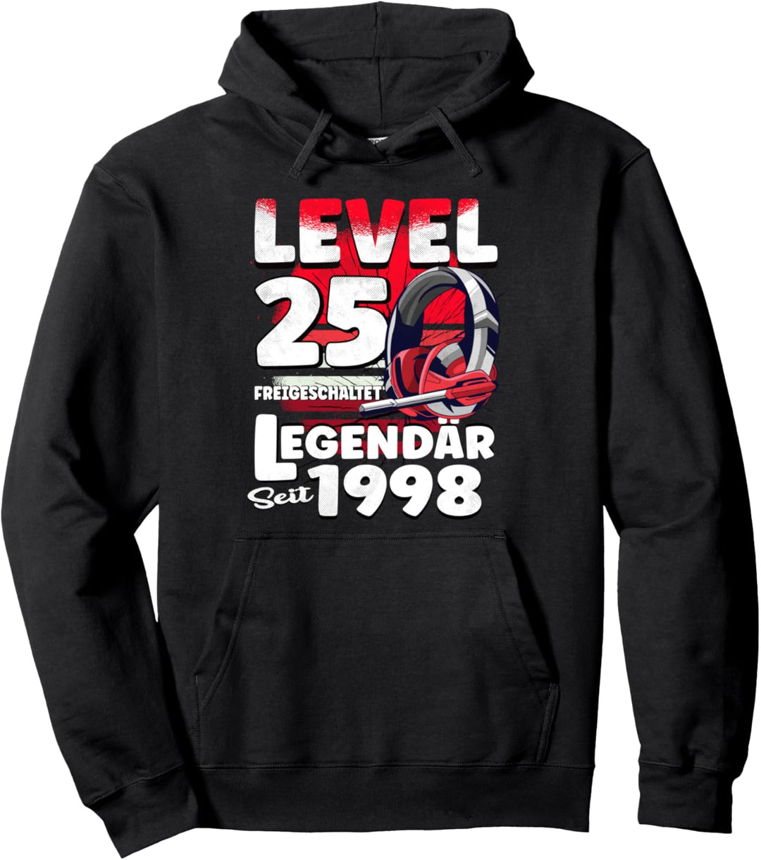 Level 25 freigeschaltet Geburtstag 25 Jahre 1998 Gamer Pullover Hoodie