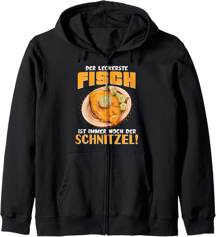 Fleisch FunSpruch Dinner Der leckerste Fisch ist Schnitzel Kapuzenjacke