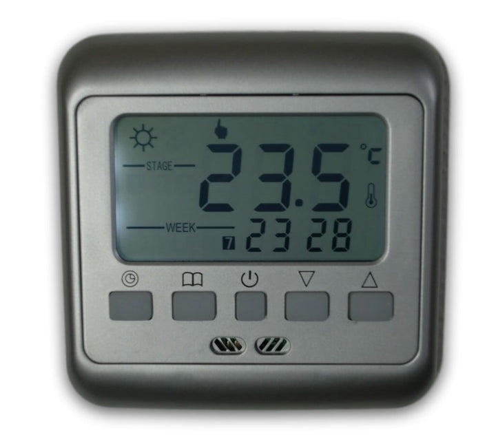 SM-PC®, Raumthermostat Thermostat Silber programmierbar Digital weisse Hintergrundbeleuchtung #860