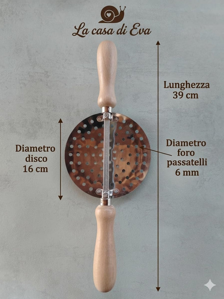 Kartoffelpresse Modell Romagnalo Löcher 6 mm Made in Italy