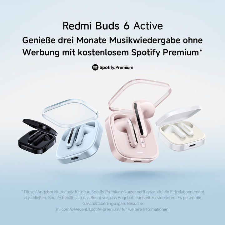 XIAOMI Redmi Buds 6 Active – In-Ear Kopfhörer, Bluetooth 5.4, bis zu 30 Stunden Akkulaufzeit, 14.2mm