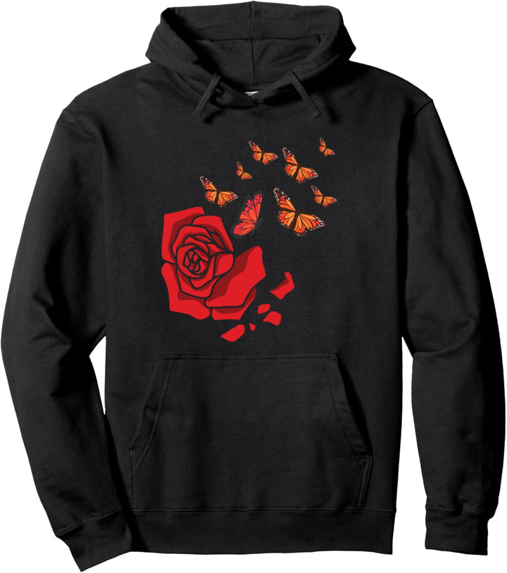 Rosen Blume Hobbygärtner Gärtner - Schmetterlinge Rose Pullover Hoodie