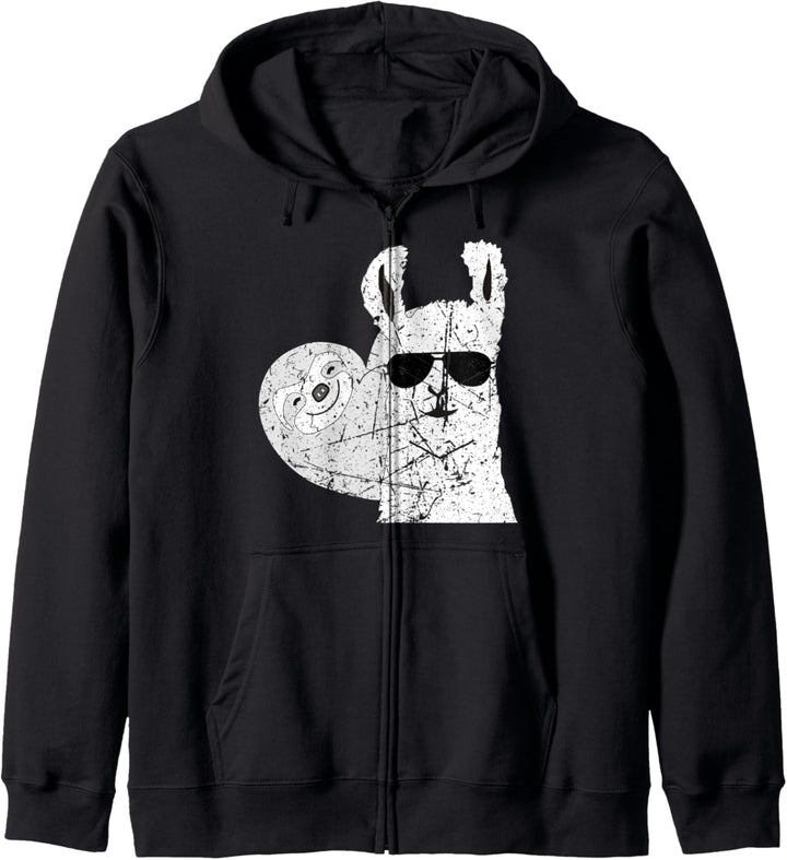 Lama Alpaka Faultier Fun Kapuzenjacke