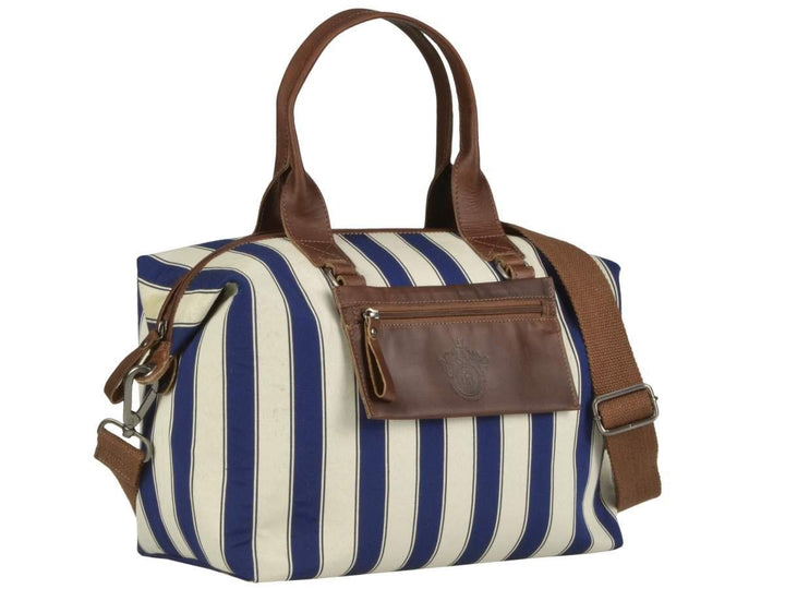 Berba Shopper Damen 2in1 Handtasche Umhängetasche Navy Striped