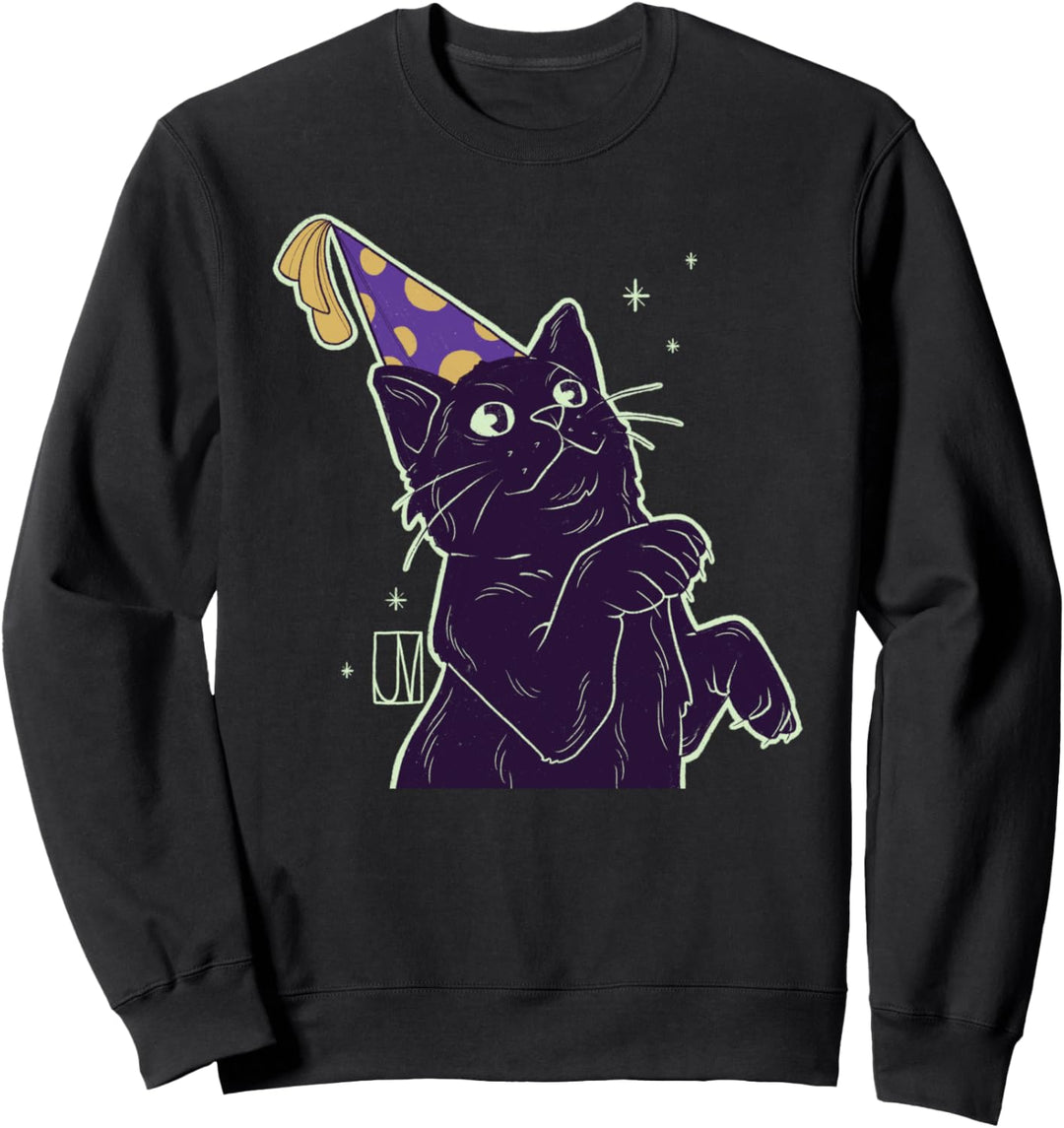 Party Katze Kater Kätzchen Sterne Sweatshirt