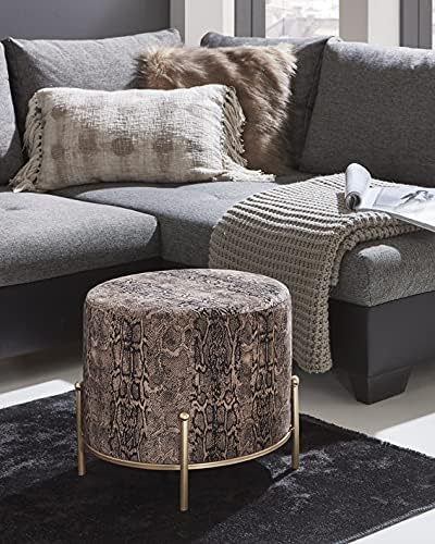 HAKU Möbel Hocker, MDF, gold-Motiv, Ø 48 x H 40 cm, Gold-motiv