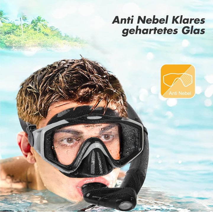 Kuyou Schnorchelset Erwachsene Mit Flossen Taucherflossen Schnorchel Schnorchelmaske Taucherbrille B