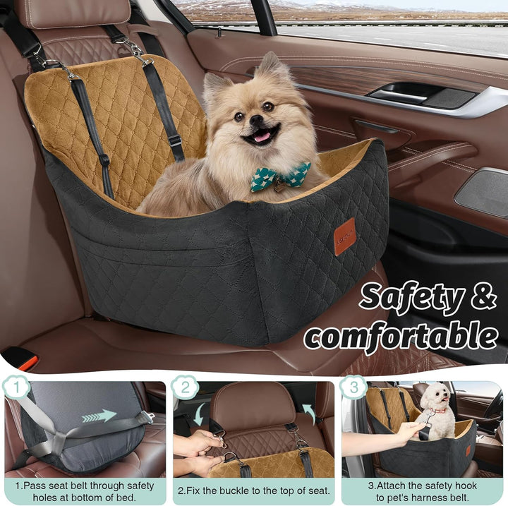 Lealchum Hundesitz für mittelgrosse Hunde, verstellbaren Riemen, Anti-Rutsch-Boden Haustier Autositz
