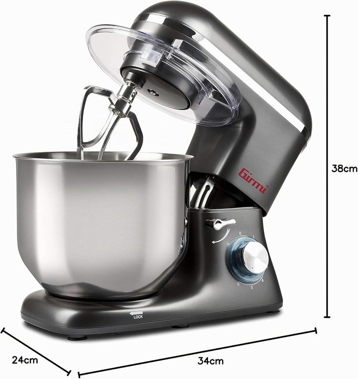 Girmi IM46 Knetmaschine Gastronomo 8 l, Teige von max. 3 kg, Leistung: 1400 W (max. 1800 W), IM4600,