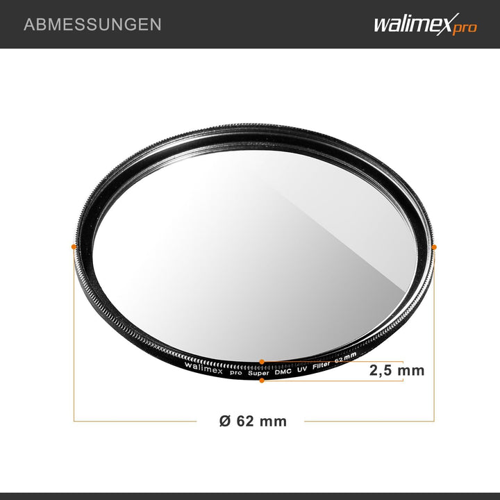 Walimex pro UV-Filter Slim Super DMC 62mm - besonders hochwertiger UV Filter Objektivfilter, Slim nu