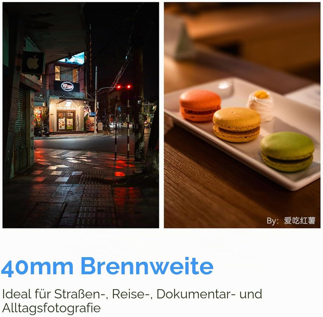 TTARTISAN AF 40 mm f/2 für E-Mount, Vollformat 40 mm f2 Prime Objektive für FE-Mount (E, Schwarz) Sc
