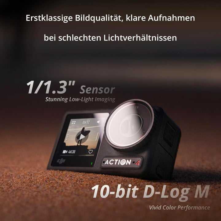 DJI Osmo Action 4 Ski-Combo – Ideal für Skifahrer mit Kit aus Osmo Verlängerungsstab (1,5 m), Kleine