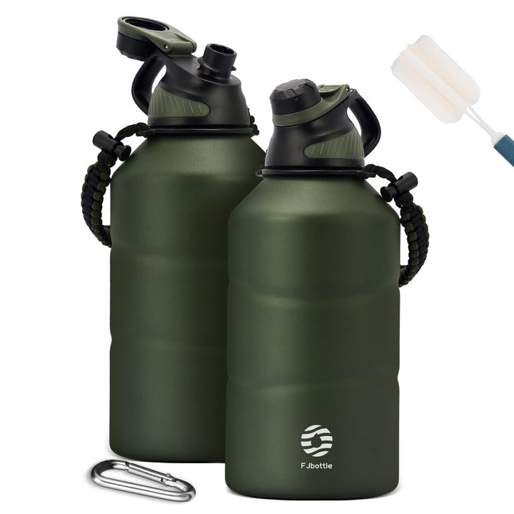Fjbottle Edelstahl Trinkflasche 1900ML mit Magnetischem Deckel, BPA FREI auslaufsichere Doppelwandig