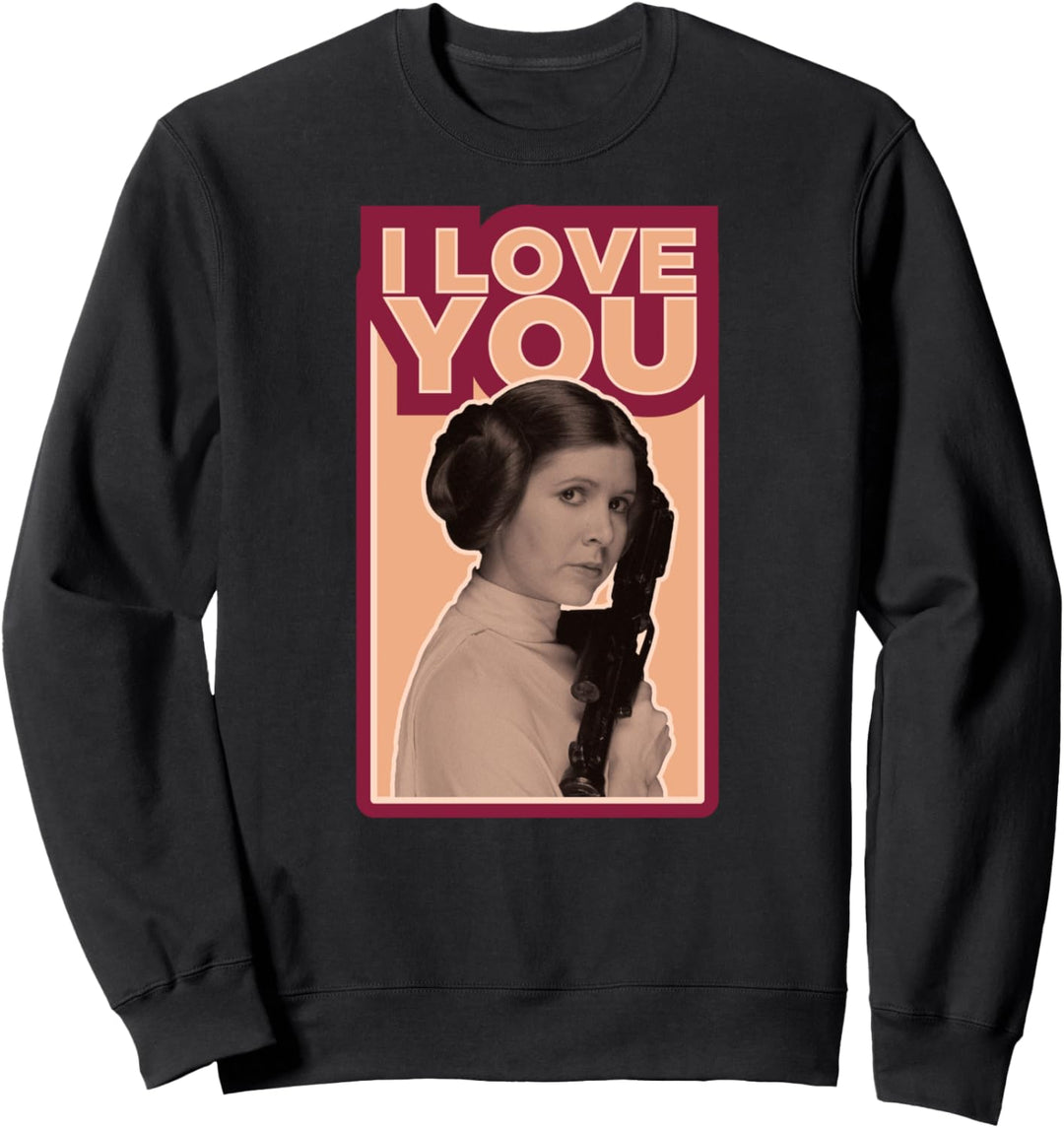 Star Wars Princess Leia I love You Side Portrait Sweatshirt