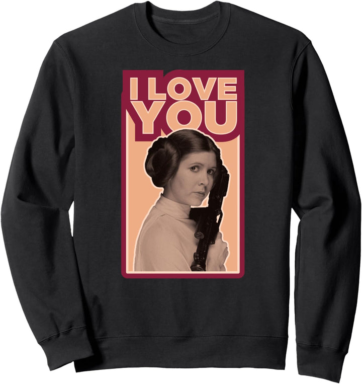 Star Wars Princess Leia I love You Side Portrait Sweatshirt