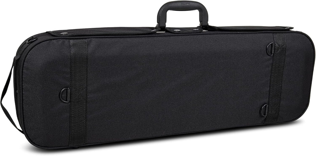 GEWA pure Violinkoffer 1/2 schwarz mit Notentasche und Rucksackriemen, 1/2