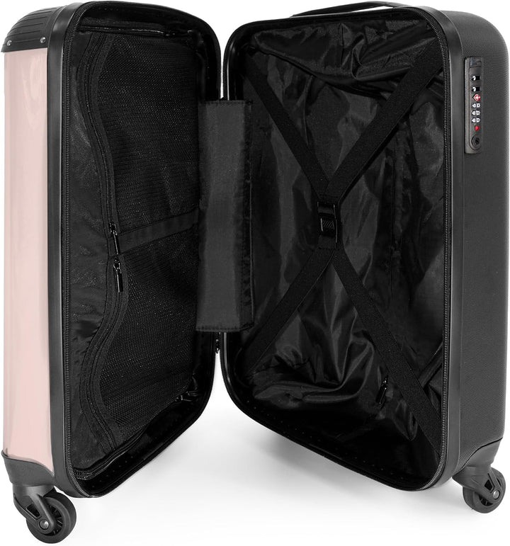 NoBoringSuitcases.com® Handgepäck Koffer 55x40x20 Personalisiert - Reisekoffer mit Rollen, Leichtgew