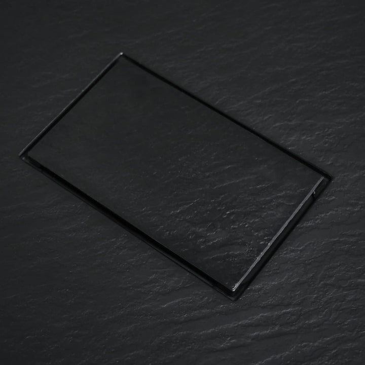 Duschwanne 80x80 cm SMC Brausewanne schwarz Steinoptik Antirutsch Duschtasse Höhe 3,2 cm Niedrige Sc